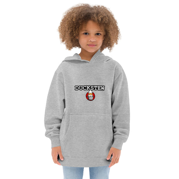 Kids fleece hoodie duckstew and logo