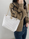 Minimalist Quilted Chain Tote Bag