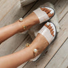 New Sandals Pearl Rhinestone Flat Fashion Roman